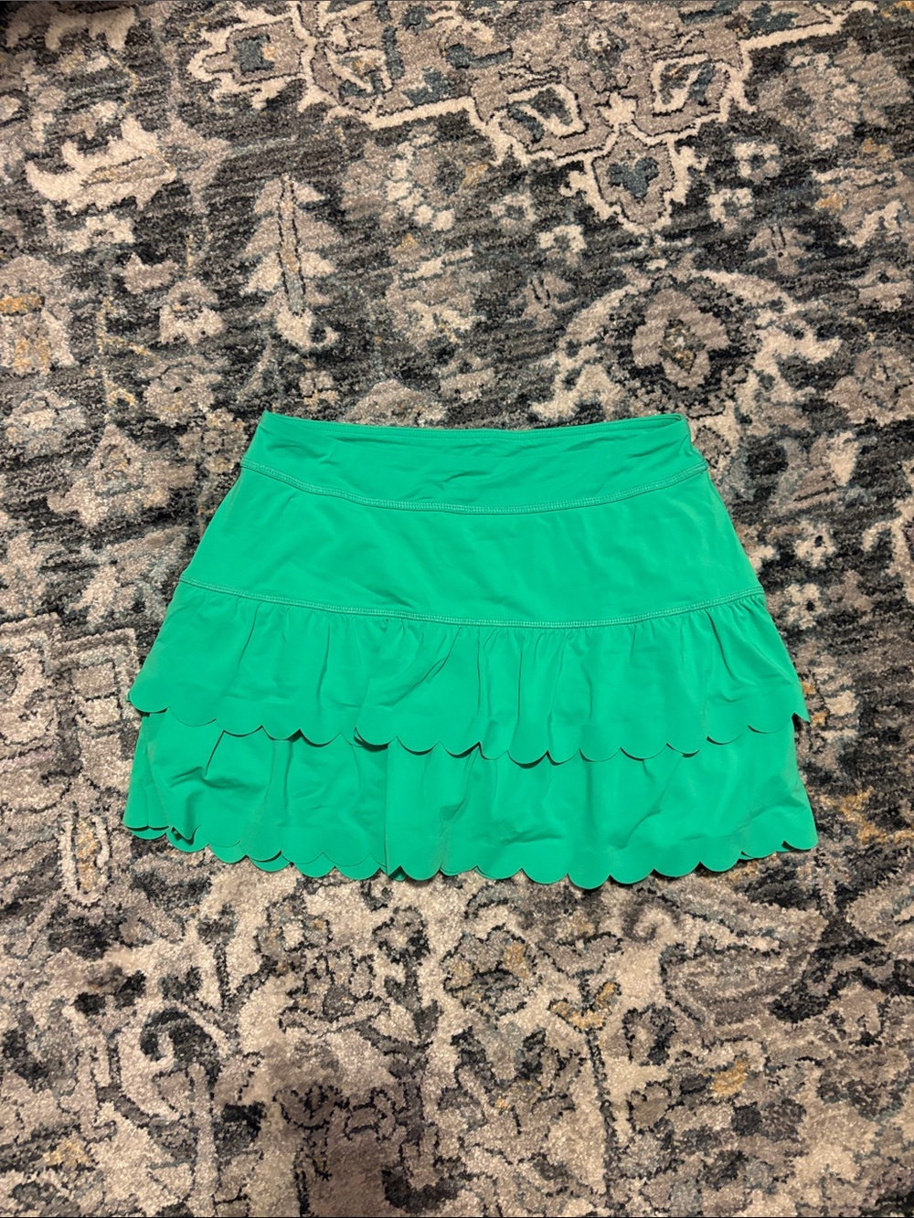 Lilly Pulitzer Bright Green Scalloped Tiered Skort